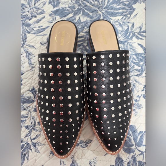 Studded Black Mules - Picture 2 of 3